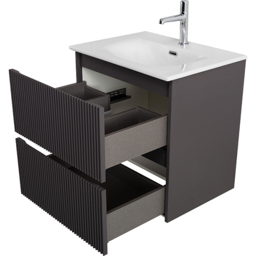 Тумба под раковину подвесная BelBagno Uno-Mini 50 см темно-серый матовый, серая - фото 7