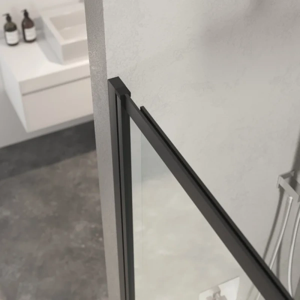 Шторка для ванны Berges River S Slider Black 98х145 см прозрачное стекло, профиль черный, черный - фото 5