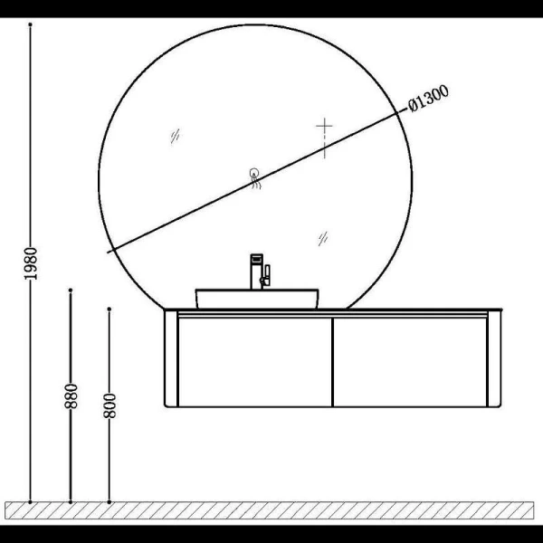 Зеркало с подсветкой Black&White Universe 130 см круглое, нет в наличии - фото 2