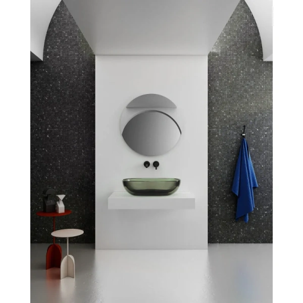 Раковина Abber Kristall 60 см оливковая, в форме чаши, круглой формы - фото 5