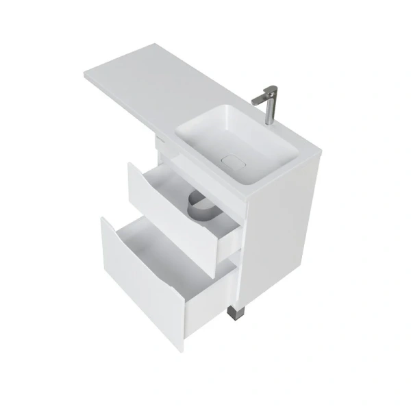 Тумба под раковину напольная Grossman Вилар 60 см белая, для стиральной машины - фото 5