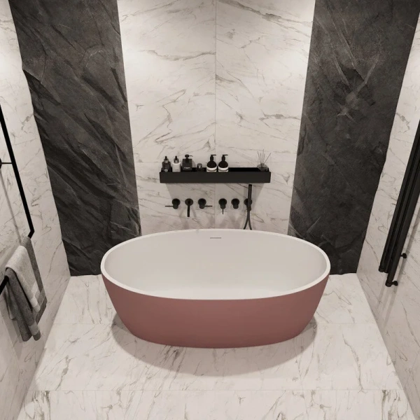 Ванна акриловая Corpa Nera Bosso CN130103, 170 х 76 см, розовый матовый, другие - фото 8