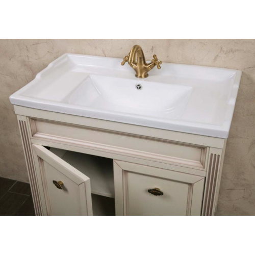 Тумба под раковину, цвет слоновая кость с патиной матовый, фурнитура бронза, La Beaute Vivien index_2 - фото 5