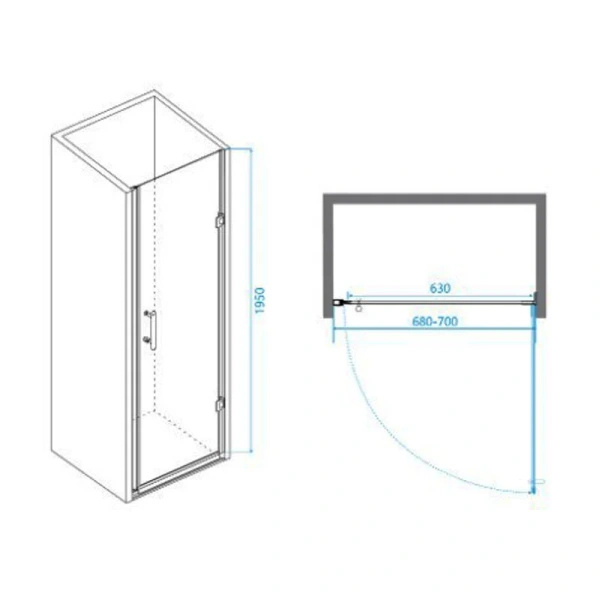 Душевая дверь в нишу RGW Passage PA-06B 70 см стекло прозрачное, современные, hi-tech - фото 2