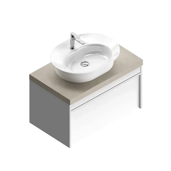 Тумба под раковину подвесная Kerama Marazzi Modula 80 см белая, комплект (набор) - фото 8