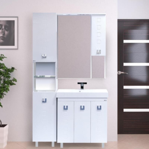 Шкаф-пенал напольный Misty Эллада 35 см белый, левый, напольные - фото 5