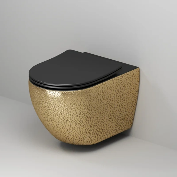 Унитаз подвесной Grossman Color золотой/черный - фото 4