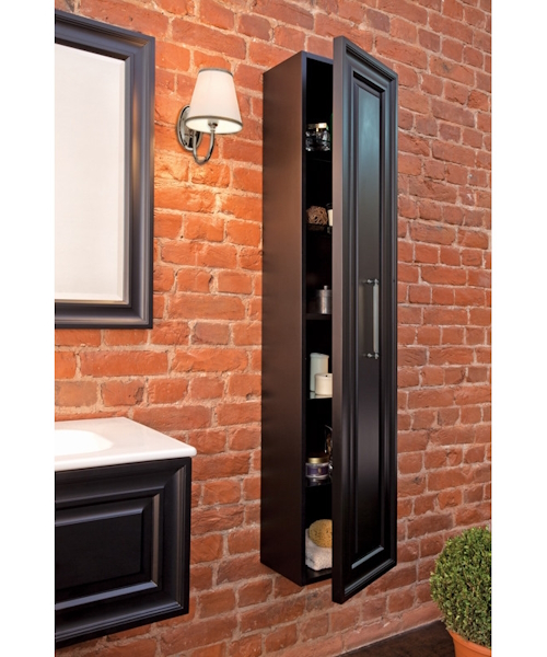 Пенал для ванной, цвет черный матовый, фурнитура состареное серебро, La Beaute Cornelia index_1 - фото 3