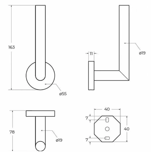 Бумагодержатель Cezares Relax оружейная сталь - фото 2