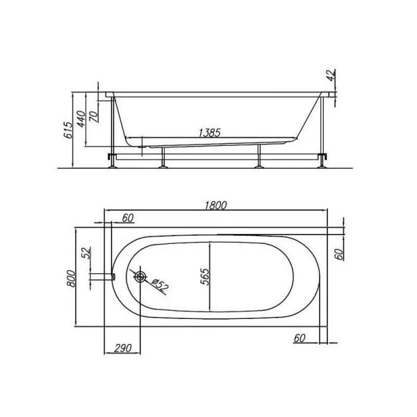Акриловая ванна Kolpa-San Tamia 180x80 с каркасом - фото 4