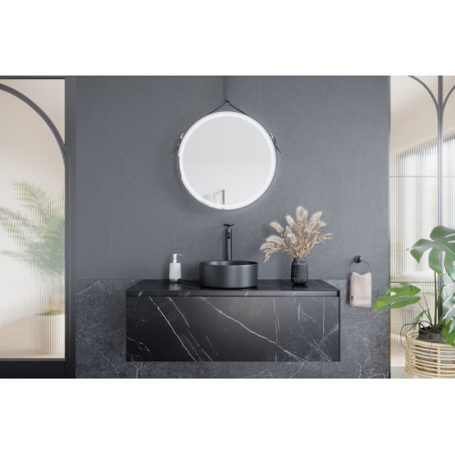 Тумба под раковину подвесная Sancos Stone 120 см nero marquina, в наличии - фото 2