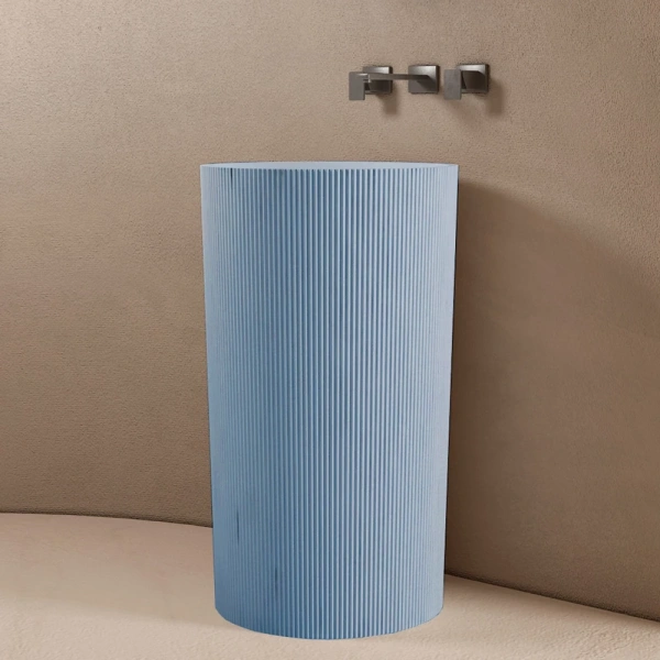 Раковина напольная Abber Stein 50 см голубая - фото 3