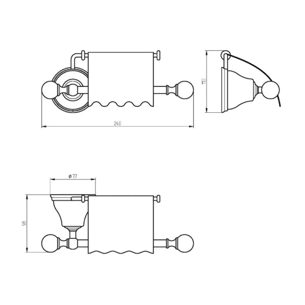 Бумагодержатель Migliore Provance хром, классические, ретро, декорированные - фото 2