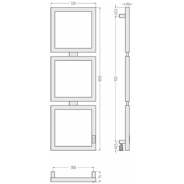 Полотенцесушитель электрический Сунержа Этюд 30х105 см правый белый матовый - фото 2