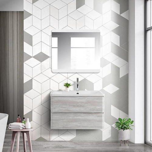Тумба под раковину подвесная BelBagno Albano 80 см rovere vintage bianco - фото 2
