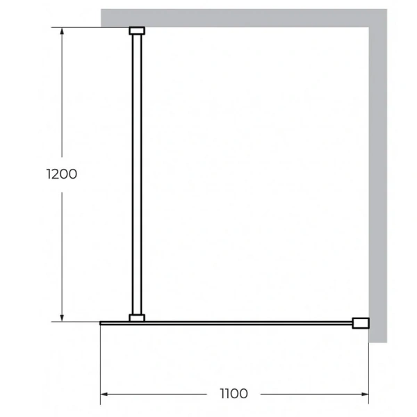 Душевая перегородка Cezares Liberta 110 см стекло графит, профиль черный - фото 2