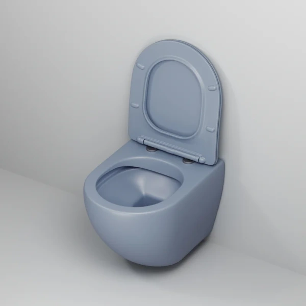 Унитаз подвесной Grossman Color голубой матовый, с горизонтальным, прямым выпуском - фото 7