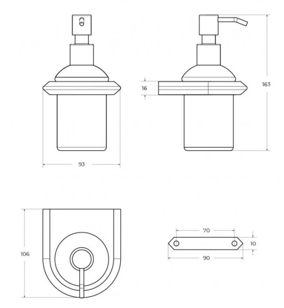 Дозатор для мыла Cezares Liner оружейная сталь - фото 2