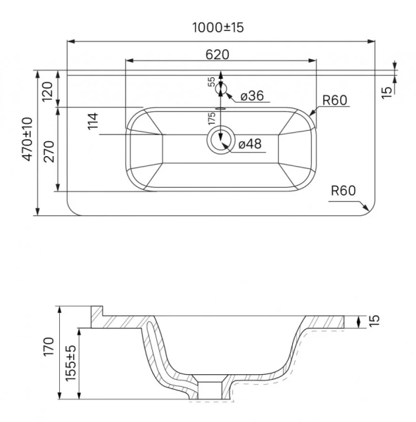 Тумба с раковиной напольная IDDIS Brick 100 см белая index_1 - фото 10