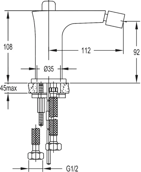 Смеситель для биде Cezares Tesoro однорычажный - фото 2