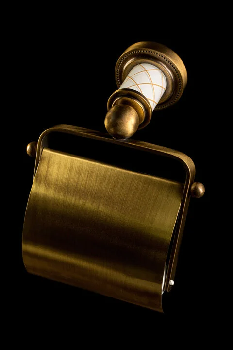 Бумагодержатель Boheme Murano декор белый, бронза, комбинированные - фото 3