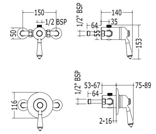 Смеситель для душа с керамическим диском Devon&Devon MARD72 - фото 2