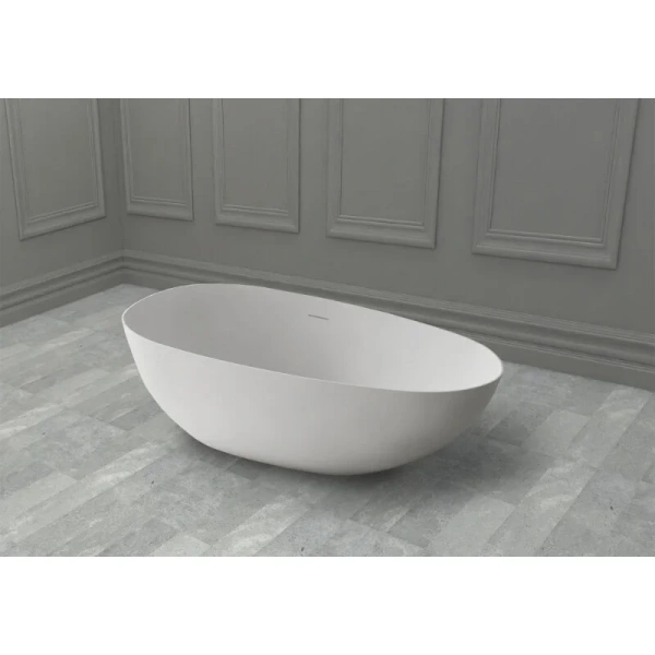 Ванна из искусственного камня Abber Stein 160x75 см белая матовая, без гидромассажа, большие - фото 6