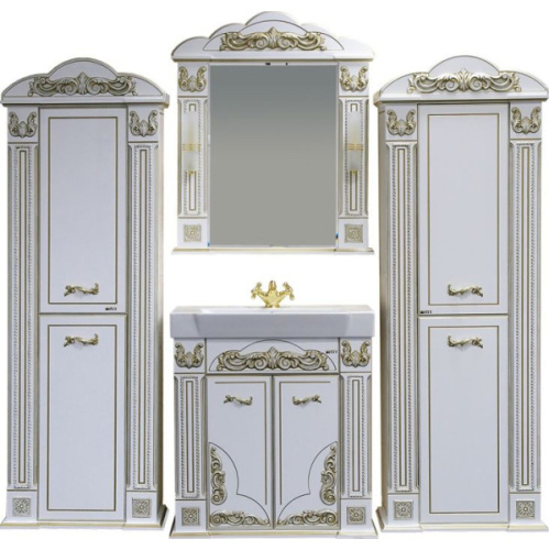 Шкаф-пенал, петли справа, цвет белый, Misty Барокко index_2 - фото 5