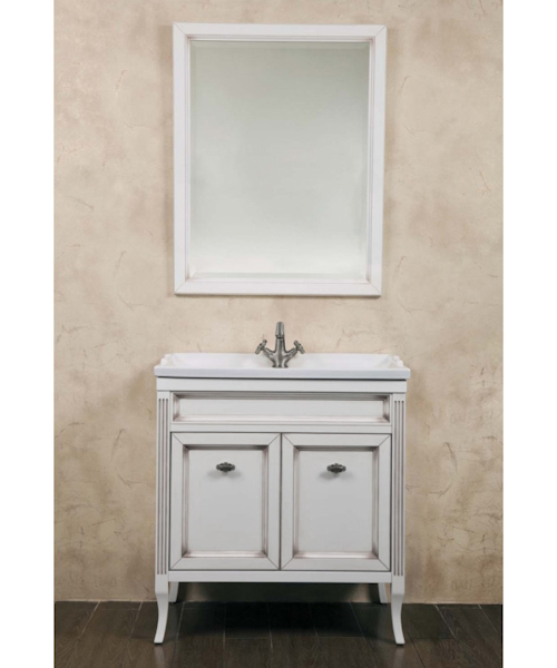 Тумба под раковину, цвет белый с патиной матовый, фурнитура состаренное серебро, La Beaute Vivien, по запросу - фото 2