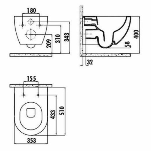 Унитаз подвесной Creavit Free белый матовый - фото 3
