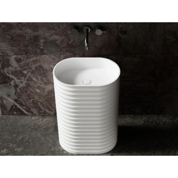 Раковина Abber Stein 58 см белая матовая - фото 4