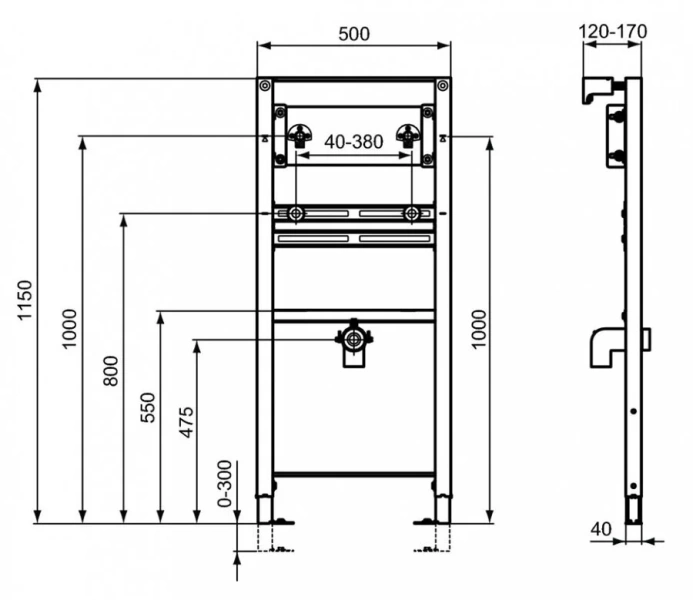 Инсталляция для раковины Ideal Standard ProSys регулируемая - фото 2
