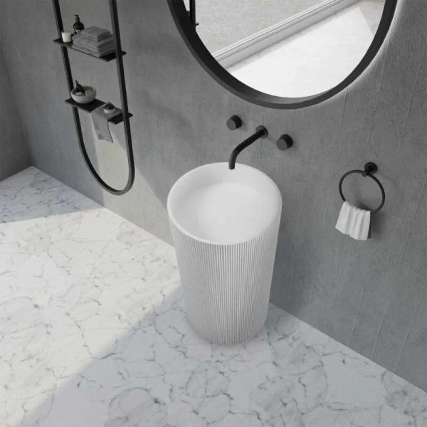 Раковина Abber Stein 50 см белая матовая - фото 4