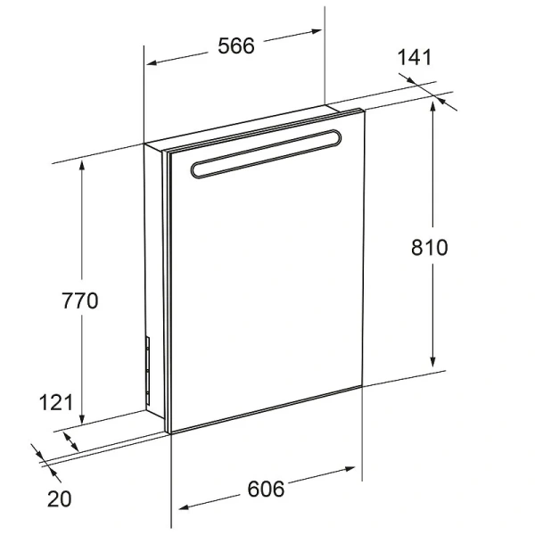 Зеркальный шкаф с подсветкой Roca Victoria Nord 60 см правый, белый глянец, в наличии - фото 2