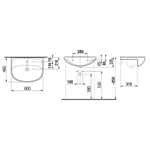 Раковина полувстраиваемая сверху Jika Lyra Plus 8133830001041 - фото 3