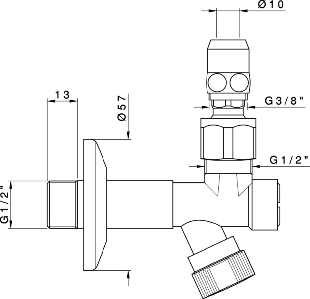 Вентиль угловой Nicolazzi Articoli vari бронза, нет в наличии - фото 2