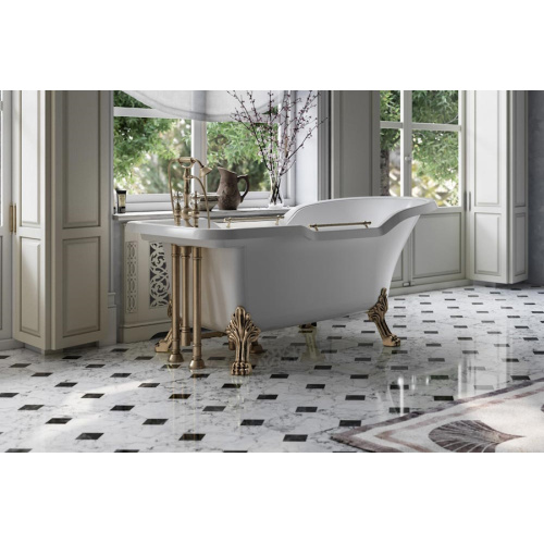 Ванна из искусственного камня Migliore Impero 180х87 см фурнитура бронза - фото 2