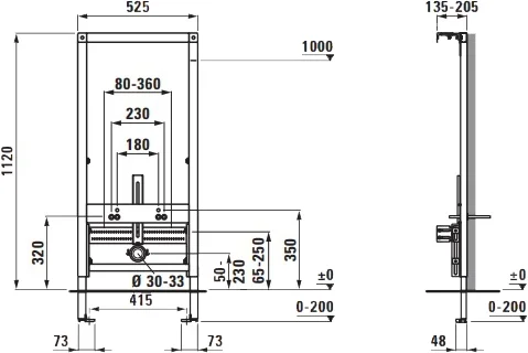 Инсталляция для биде Laufen Installation System металлическая - фото 2