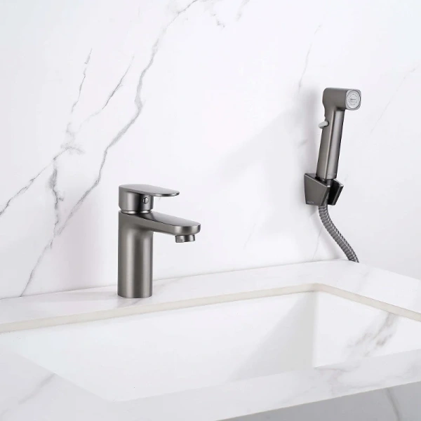 Смеситель для раковины Акватек Ника оружейная сталь, на раковину - фото 6