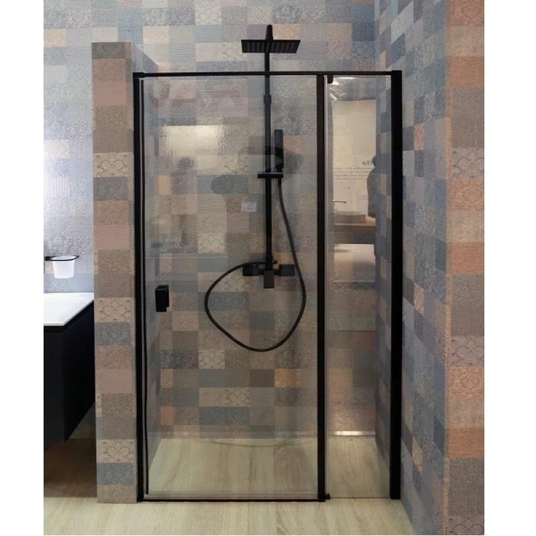 Душевая дверь в нишу Cezares Urban 110 см черный профиль, недорогие, в нишу, стеклянные - фото 5