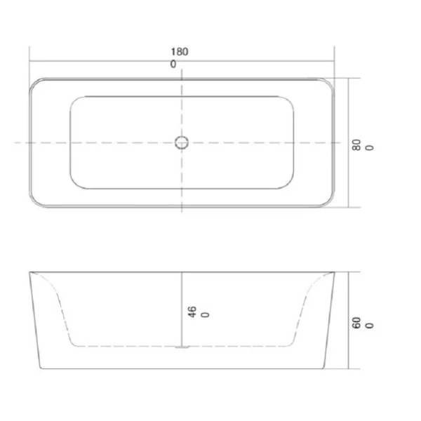 Ванна акриловая Акватек Квадро 180х80 см отдельностоящая - фото 3
