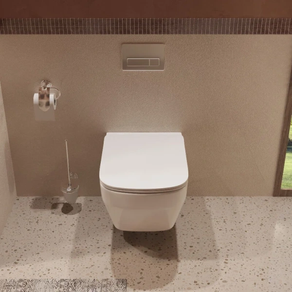 Унитаз подвесной Vincea Edge белый, с горизонтальным, прямым выпуском - фото 7