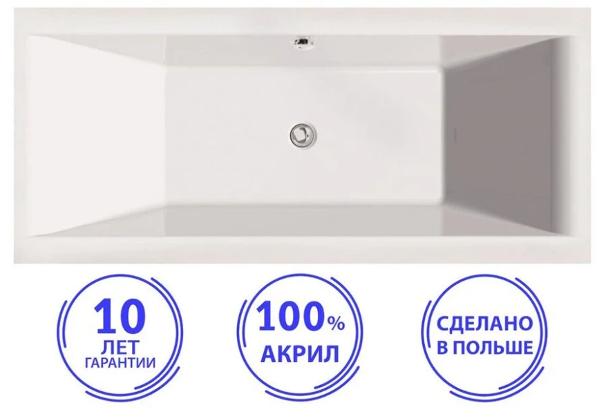Акриловая ванна C-Bath Poseidon CBQ008001 170 х 75 см, белая - фото 2