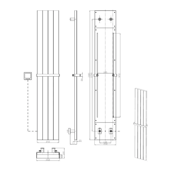 Полотенцесушитель электрический Boheme Flat 25х150 см черный - фото 4
