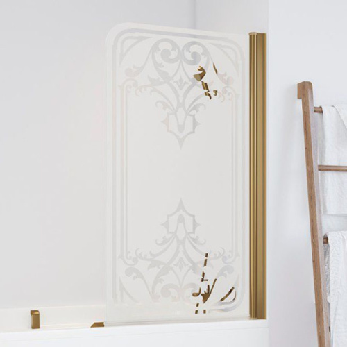 Душевая шторка на ванную рисунок прозрачный стекло матовое Vegas-glass EV 76 ARTDECO D1 R - фото 97