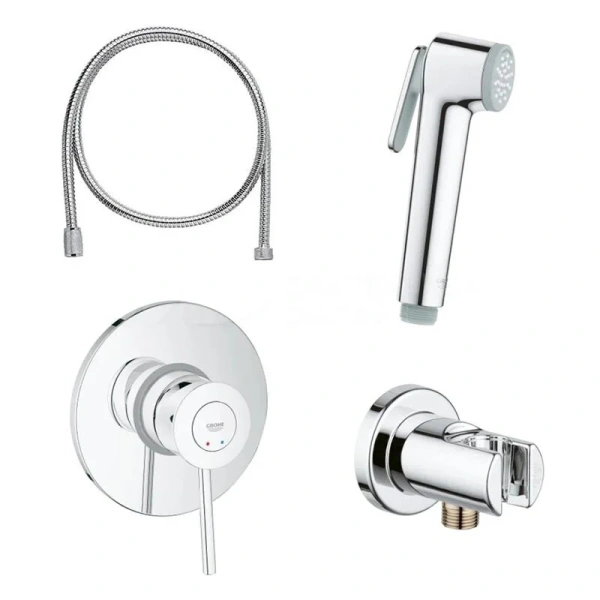 Гигиенический душ со смесителем Grohe BauClassic хром - фото 1