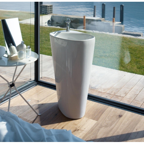 Раковина напольная Laufen Palomba 55 см с покрытием LCC, круглой формы, моноблок - фото 5