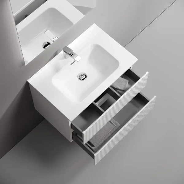 Тумба под раковину подвесная Sancos Snob T 70 см Bianco, современная, hi-tech - фото 3