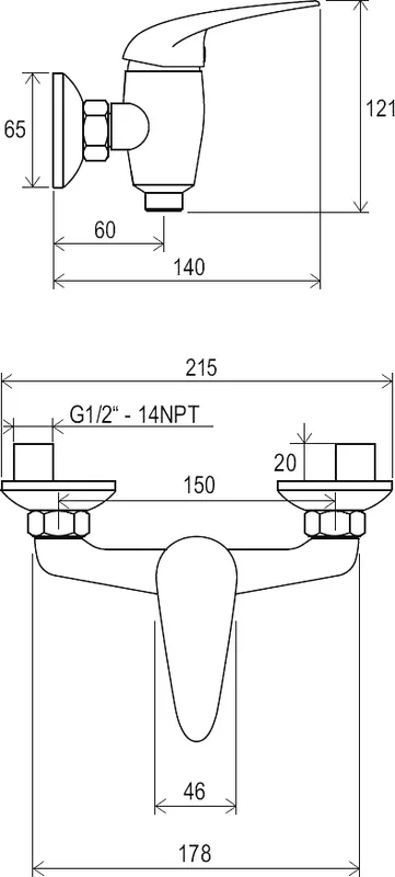 Смеситель настенный для душа без гарнитуры Ravak Suzan 150 мм SN 032.00-150 X070006 - фото 3