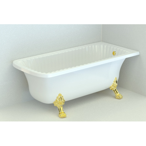 Ванна из искусственного камня Migliore Olivia Angolare 174х80 см фурнитура золото - фото 2